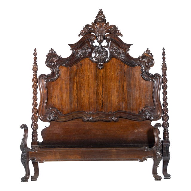 King John V Bed in Wood, 19th Century For Sale