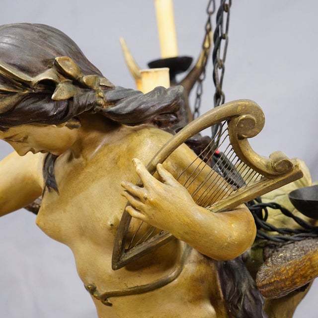 Wood Antique Lusterweibchen of a Mermaid Ca. 1900 For Sale - Image 7 of 10