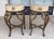 This striking pair of tessellated faux marble one-drawer tables features demi-lune tops with beautifully veined surfaces,...