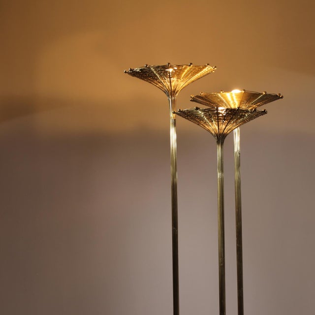 1970s Brass Papyrus Floor Lamp by Nucci Valsecchi, Italy, 1970s For Sale - Image 5 of 18