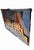 Mid-Century Modern 1970's ​Vintage Southwestern Flame-Cut Copper & Brass Pueblo Relief Navy Blue Wall Art Sculpture For Sale - Image 3 of 6