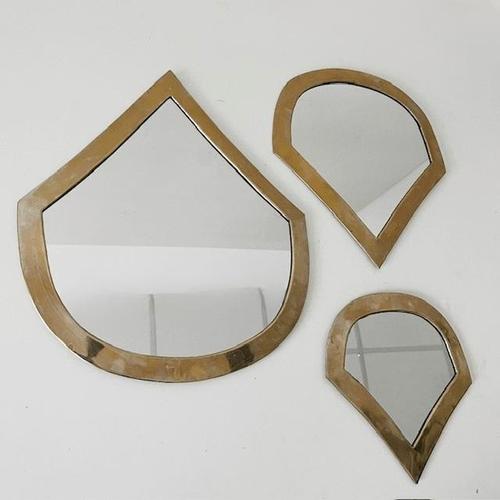 Moroccan Brass Water Drop Mirrors, Set of 3 For Sale - Image 6 of 8