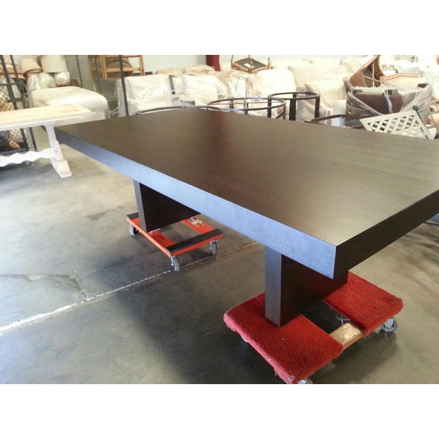 Mid-Century Modern Style Espresso Finish Dining Table For Sale - Image 4 of 5