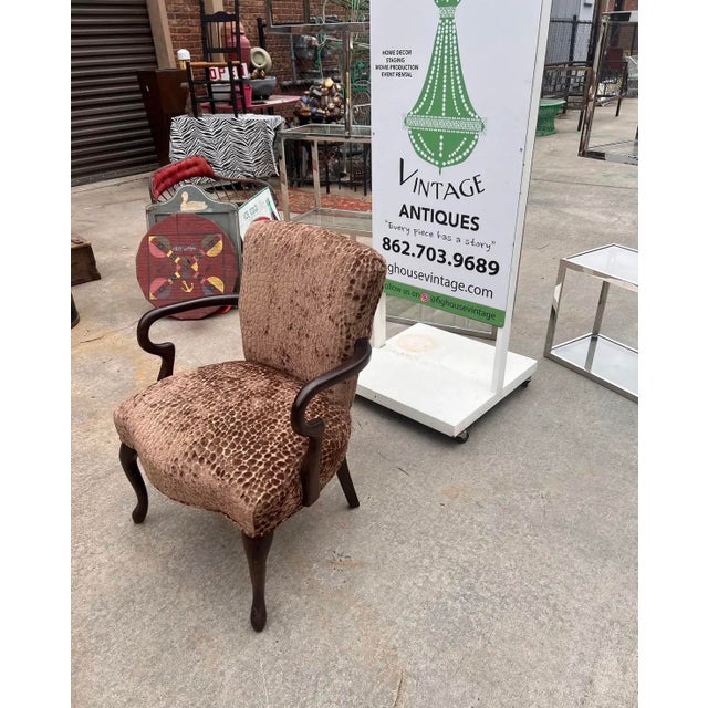 1970s Vintage Leopard Print Cushioned Wooden Chair For Sale - Image 5 of 10