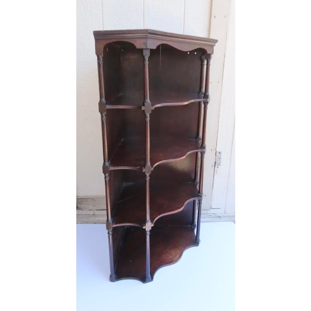 English Mahogany Open Shelves Corner Cabinet For Sale - Image 4 of 9