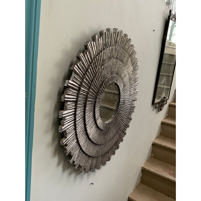 Vintage Silvered Sunburst Mirror For Sale - Image 11 of 13