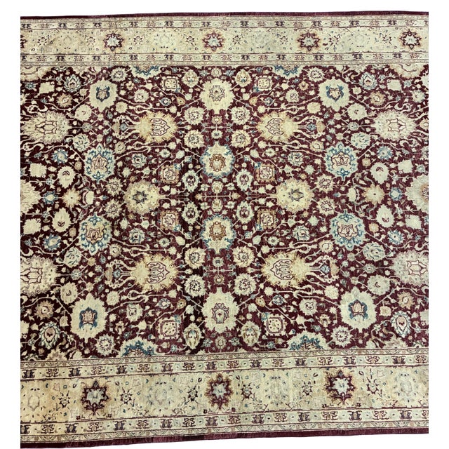 Traditional Hand-Knotted Wool Tabriz-Style Oriental Area Rug For Sale - Image 3 of 7