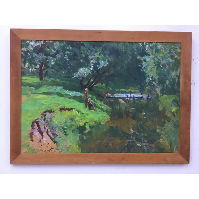 1990s Impressionist Oil Painting on Board by Piotr Ivanovich Kostinski For Sale - Image 11 of 11