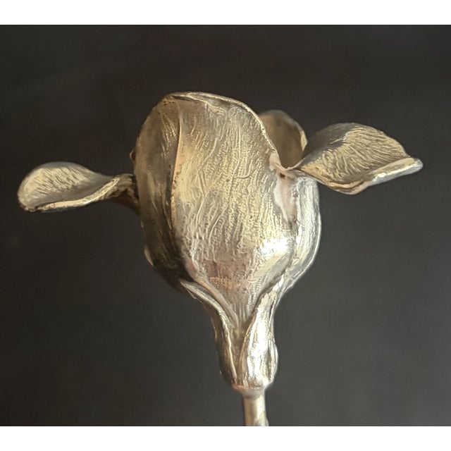 Vintage/Antique Art Nouveau Silver Taper Candle Stick Holder For Sale - Image 4 of 8