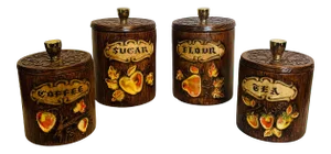 Treasure Treasure Craft Ceramic Kitchen Canisters- Set of 4