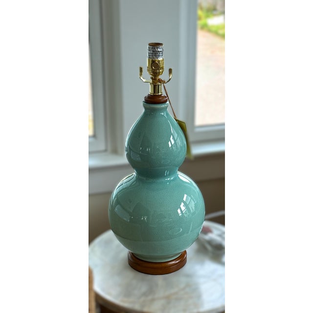 2020s Ralph Lauren Celadon Ceramic Table Lamp For Sale - Image 5 of 11