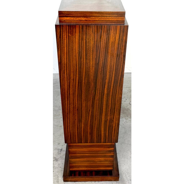 Art Deco Zebrawood Pedestals, Late 20th Century, Sculptural Pair For Sale - Image 13 of 16