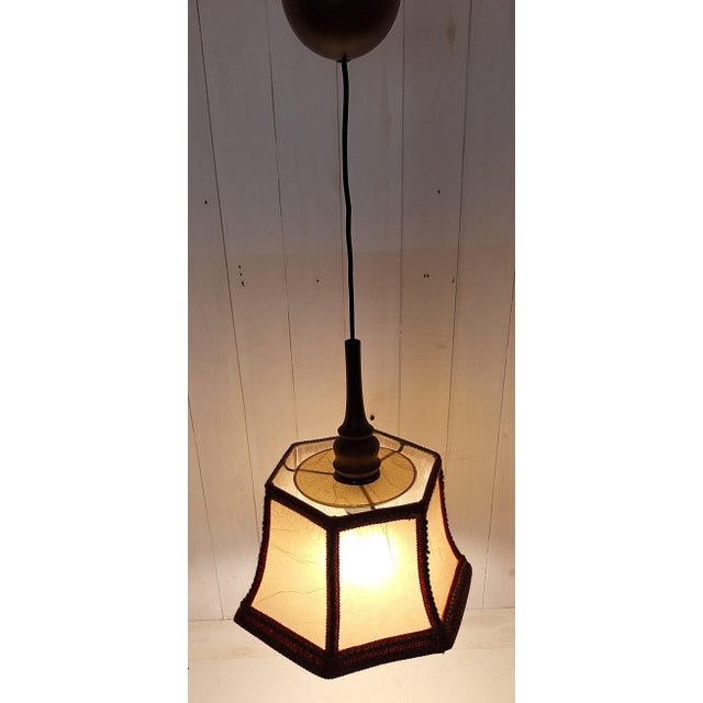 Vintage Hanging Lamp in Beechwood by Aro-Leuchten, 1970s For Sale - Image 3 of 8