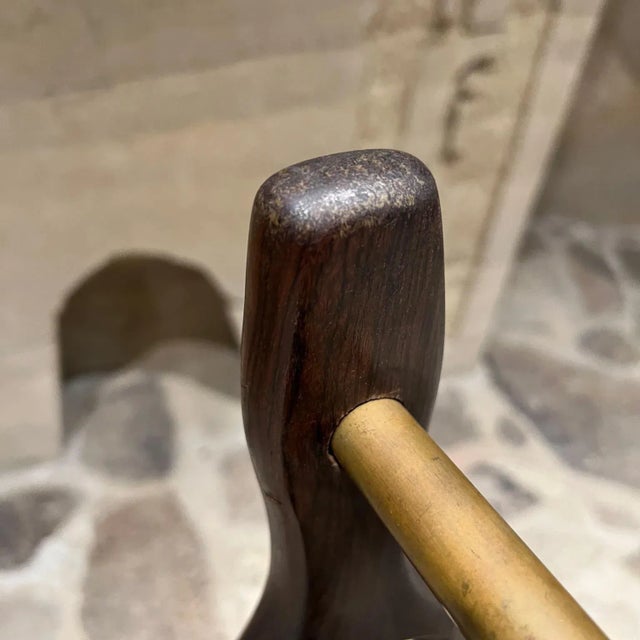 Wood Vintage Wine Rack by Don S. Shoemaker Rosewood & Brass Mexico 1960s Mid Century For Sale - Image 7 of 14