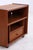 Vintage teak record player cabinet with clean lines and smooth-rolling casters. The combination of open storage and a...
