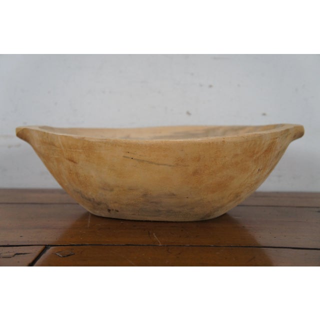 Early 20th Century Carved Wooden Trencher Dough Bowl Fruit Centerpiece Trough For Sale - Image 4 of 13