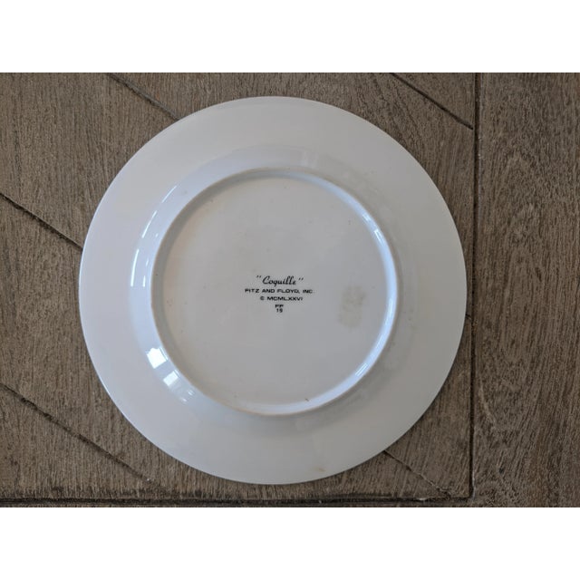 Early 21st Century Fitz and Floyd Coquille Peach Conch Shell Decorative Porcelain Plate For Sale - Image 5 of 6