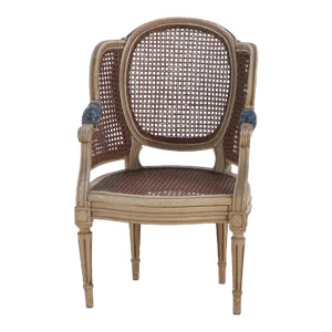 French Louis XVI Style Child's Size Painted Bergere Chair, C 1930.