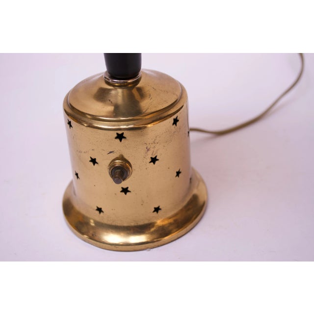 American Modern Brass Table Lamp With Star Perforation Detail For Sale - Image 10 of 11