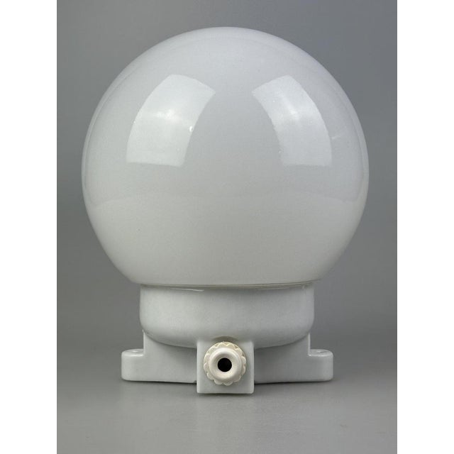 Glass Bauhaus Wall Light in Ceramic Glass, 1950s For Sale - Image 7 of 13