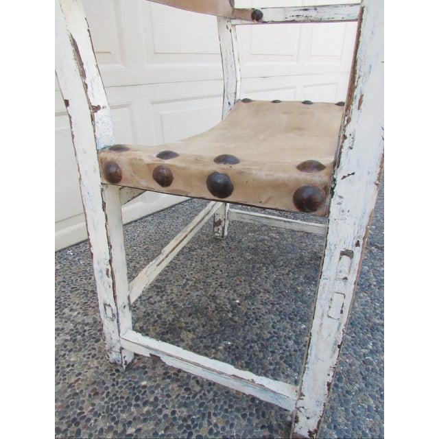 Rustic Antique Painted Spanish Armchair For Sale - Image 16 of 18