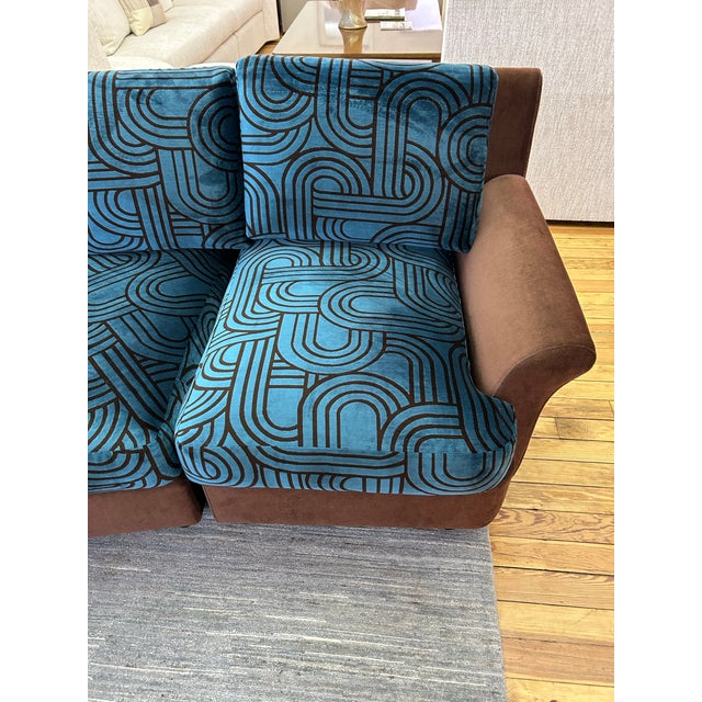 Chocolate 1980s Large Serpentine Sectional Styled After Vladimir Kagan. Newly Upholstered. For Sale - Image 8 of 9