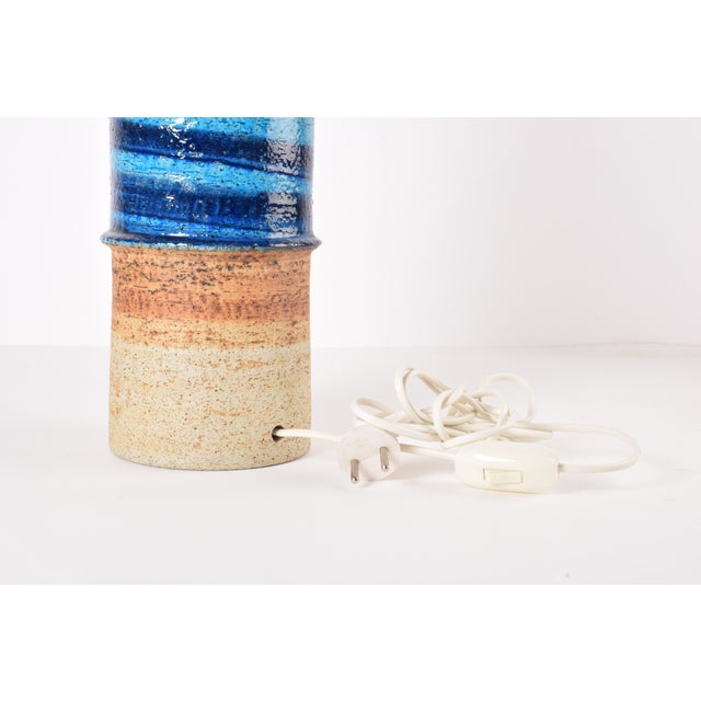 Textile Scandinavian Modern Stoneware Table Lamp by Inger Persson for Rörstrand, Sweden, 1960s For Sale - Image 7 of 14