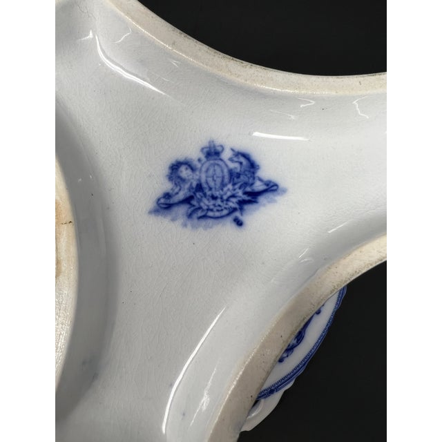 Ceramic Antique Carl Tielsch Altwasser German Porcelain Pedestal Compote / Cake Stand, Cobalt Blue & Gilt Rococo, c.1880 For Sale - Image 7 of 8