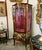 French Louis XV Style Curio Display Cabinet With Velvet Interior & Hand-Painted Drawer Panels For Sale - Image 3 of 3