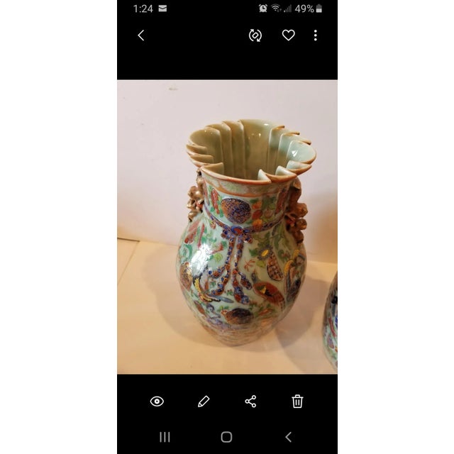 Antique Chinese Porcelain Vases - a Pair For Sale - Image 4 of 10