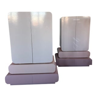 1980 Pink Tallboy Dresser For Sale