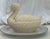 White Cottage Chic White Wicker Ceramic Goose Tureen With Lid For Sale - Image 8 of 12