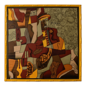 Picasso Silk Scarf, Framed, Man With a Pipe,