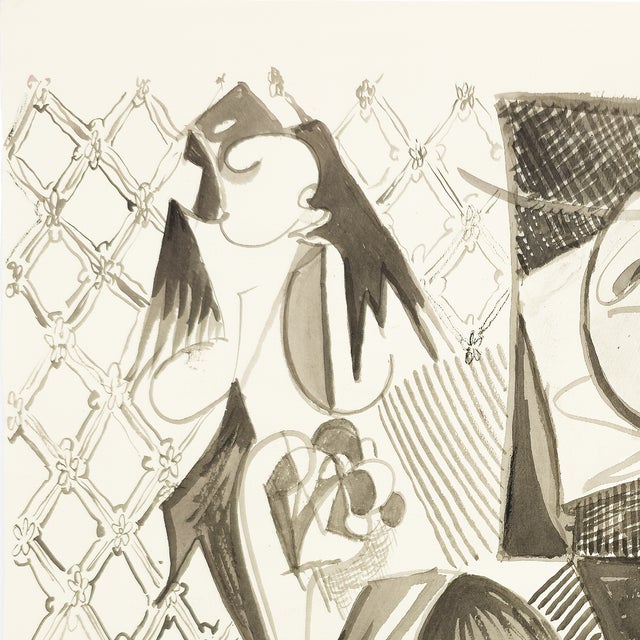 1980s Figures in a Divided Interior - Robert Lohman, C. 1980 For Sale - Image 5 of 10