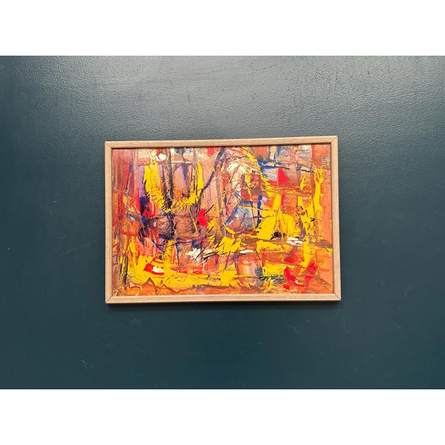 Original Swedish Oil on Panel – “Komposition” by Daniel Raphaël – Signed – Vintage & Framed – 53 × 38 cm (20.9" × 15")...