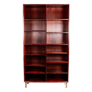 Large Danish Tall Bookcase in Rosewood by Erik Brouer for Brouers Mobelfabrik, 1960s For Sale