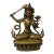 Chinese Distressed Marks Bronze Color Metal Sitting Tibetan Tara Statue For Sale