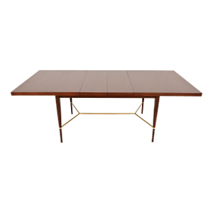 Paul McCobb for Directional Mahogany and Brass Extension Dining Table, Newly Refinished