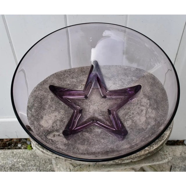 Vintage Heisey Glass Amethyst Colored Glass Bowl W/Star For Sale - Image 4 of 13