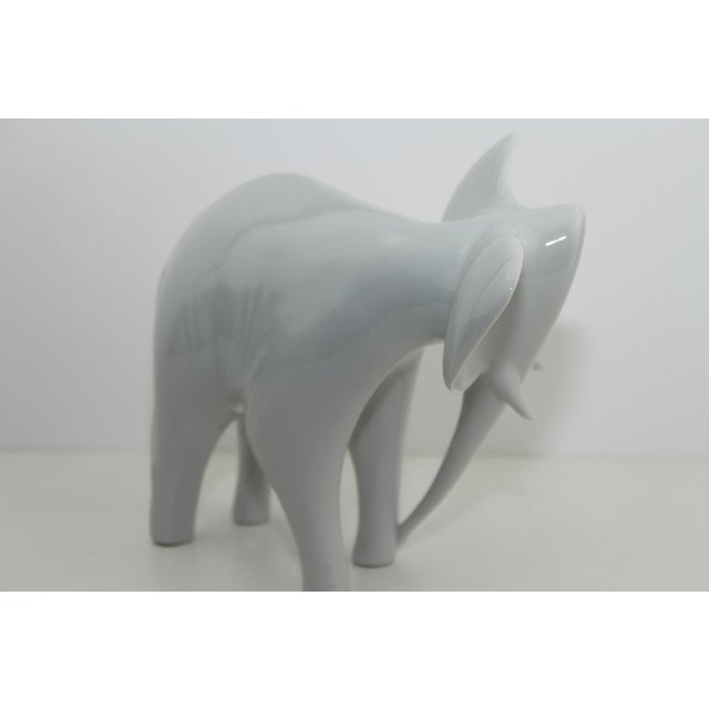 Czech White Porcelain Elephant from Royal Dux, 1960s For Sale - Image 9 of 16