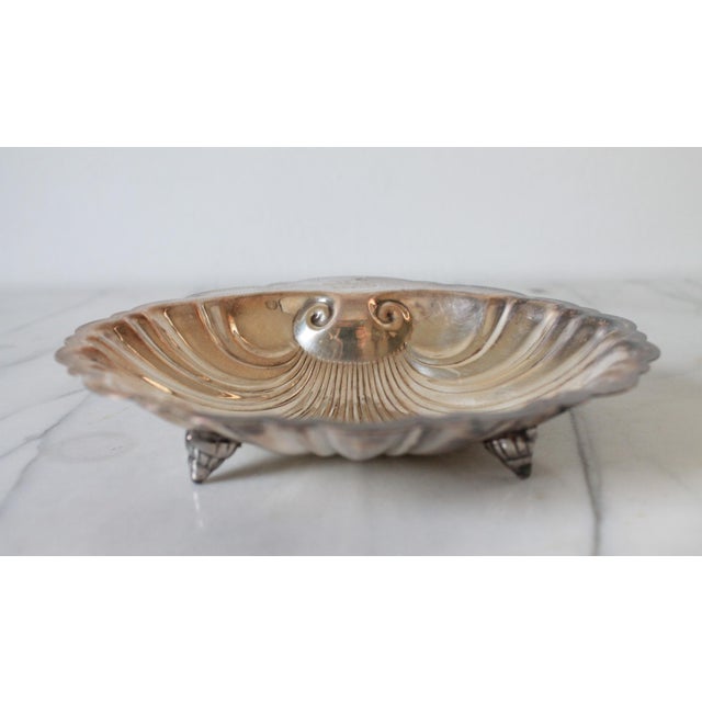 Mid 20th Century Vintage Silver-Plated Scallop Shell Trinket Dish For Sale - Image 5 of 10