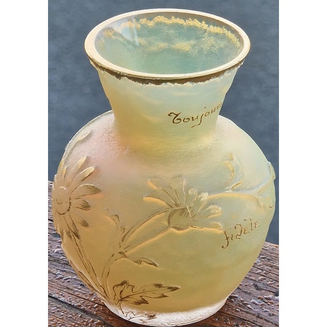 Beautiful Art Nouveau vase by DAUM Nancy France—a perfect little treasure! Founded in Nancy in 1878, Daum became a master...