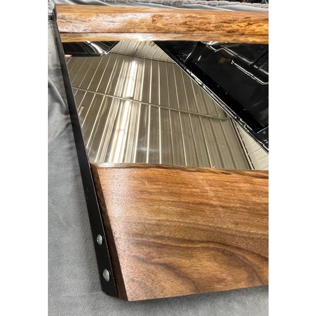 2020s Custom Live Edge Walnut Mirror – Handcrafted Rustic Elegance for Your Home For Sale - Image 5 of 7