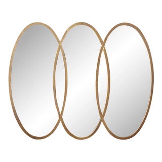Mid-Century Modern Triple Oval Overlapping Wall Mirror For Sale