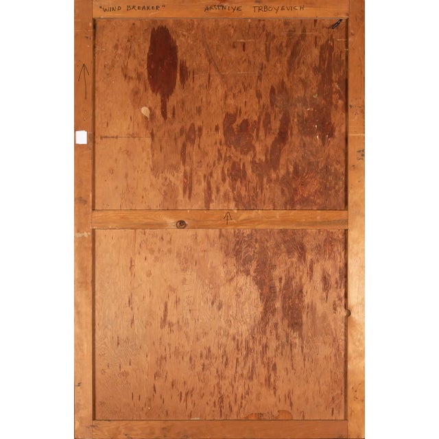 Mid 20th Century Arseniye Trboyevich 20th Century Wind Breaker Large Abstract Painting For Sale - Image 5 of 13