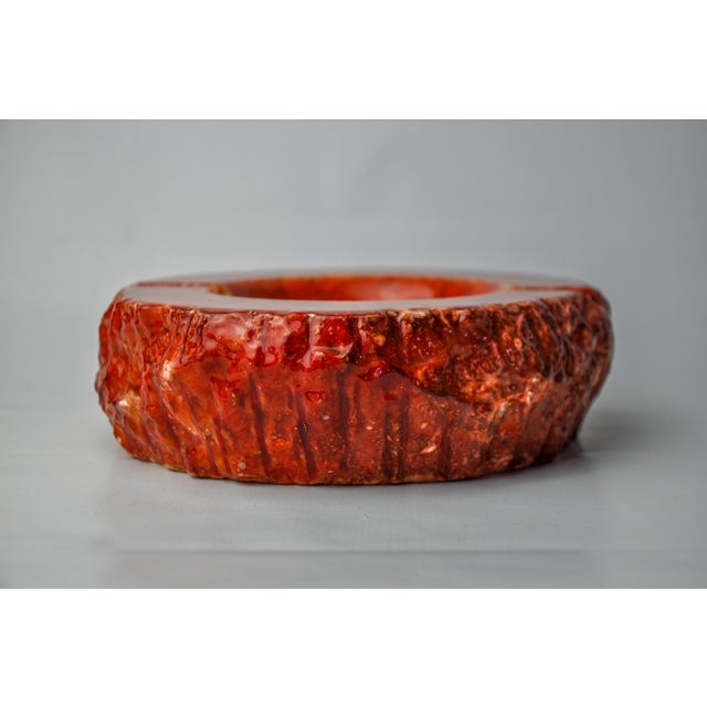 Red Alabaster Ashtray by Romano Bianchi, Italy, 1970s For Sale - Image 4 of 9