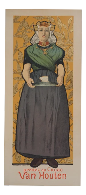 Adolphe Willette, Van Houten, Woman and Cocoa, 1895, Original Lithograph