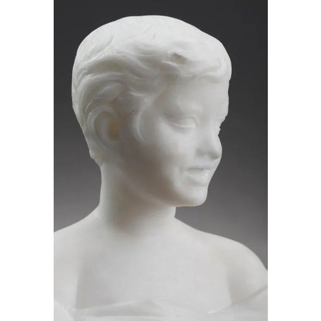 Small Alabaster Bust of Young Boy For Sale - Image 16 of 18