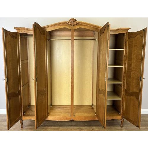 Vintage French Louis XVI Style Oak Wardrobe For Sale - Image 10 of 11
