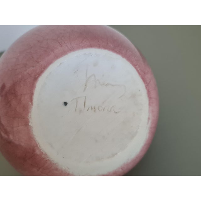 Pink Vintage French Ceramic Pitcher by Tim Orr, 1960s For Sale - Image 8 of 12